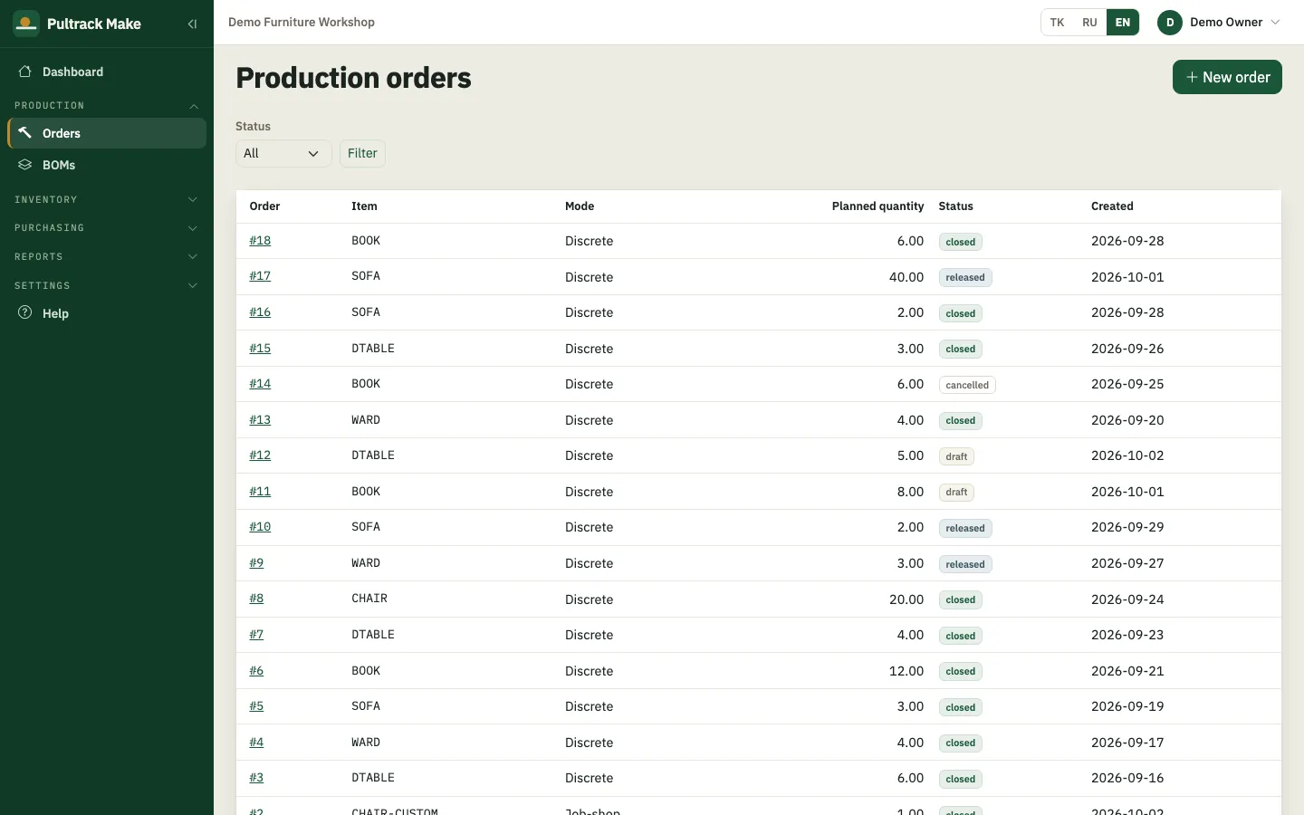 Make — Pultrack
